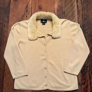 Vintage Y2K butter yellow It’s Our Time 100% acrylic sweater